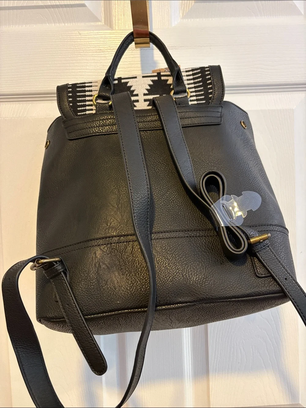 BNWT REIN & BRIDLE Black & White Aztec Backpack